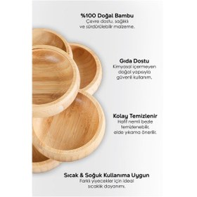Resim Bambu Ahşap Sosluk Ve Çerezlik 10 Cm 3'lü Set 