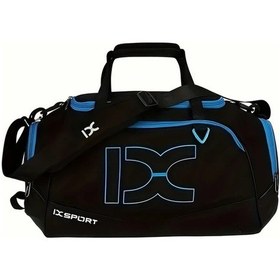 Resim Maxaccess Büyük Kapasiteli Spor El Çantası, Siyah Mavi Fitness Seyahat Sırt Çantası Siyah Mavi Kombinasyon 