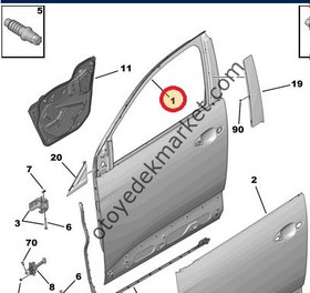 Resim PEUGEOT 3008 (2016 -2019) SOL ÖN KAPI (ORJİNAL) 