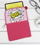 Resim Bk Gift Gift Pop Art Tasarımlı Taşınabilir Koruyucu Tablet Kılıfı & Organizer Çanta - Pembe-1 