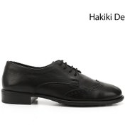 Resim Gön Siyah Bağcıklı Zımbalı Hakiki Deri Oxford Ayakkabı siyah 