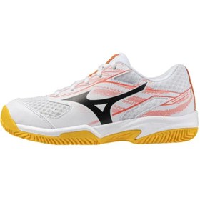 Resim MIZUNO Break Shot 5 Jr. CC Çocuk Tenis Ayakkabısı Beyaz / Turuncu 
