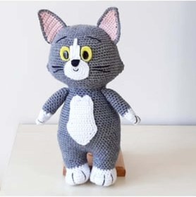 Resim Genel Markalar Amigurumi Örgü Oyuncak Kedi Tom 
