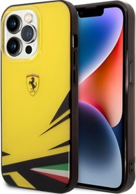 Resim İphone 14 Pro Max Uyumlu Kılıf Ferrari Sarı İtalyan Bayrak Baskılı Dizayn Kapak 