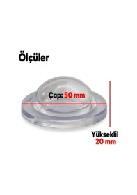 Resim Silikon Kapı Stoperi Şeffaf 3 Adet Tamponu Kendinden Yapışkanlı Şeffaf Kapı Kolu Stopu 