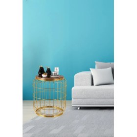 Resim Begüsa Camellia Gold Kaplamalı Ceviz Sehpa 