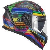 Resim Cgm 311X Blast Skull Kapalı Motosiklet Kaskı Gökkuşağı S 
