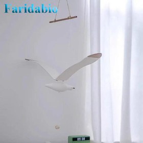 Resim Faridabio 1 adet Uçan Deniz Kartalı Ahşap Asılı Süs - Otel ve Evler için Yaratıcı Tavan Dekoru, Sanatsal Hava Asılı Süsleme, Elektrik Gerektirmez, Tüy Olmayan, Ev Dekoru 