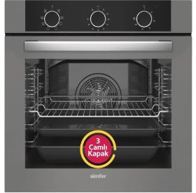 Resim Simfer 8222 9 Fonksiyon QS Gri Cam Ankastre Fırın Power Turbo Pop-up 
