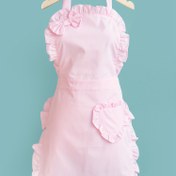 Resim Pembe Kalp Desenli Kolsuz Önlük - Şık Büzgülü Boyun ve Bel Tasarımı, Esnek Olmayan Kumaş, Pişirme, Fırın ve Ev Mutfak Kullanımı İçin Mükemmel, Fırın Gereksinimleri | Büzgülü Önlük | Pürüzsüz Dokulu 