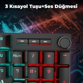 Resim Inca IKG-458 Rgb Mekanik Gaming Klavye | Red Switch Bilek Destekli Anti-Ghosting Multimedya Tuşlu Oyuncu Klavyesi 