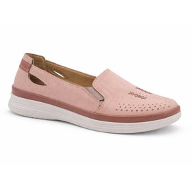 Resim Kadın Ortopedik Delikli Comfort Günlük Ayakkabı Pudra Pembe 