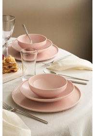 Resim Istanbul Porselen Sara 18 Parça 6 Kişilik Yemek Takımı Pembe 