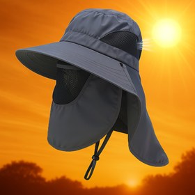 Resim Erkekler için Güneş Koruma Şapkası, Pelerinli, Yaz İçin Nefes Alabilir Tasarım, Geniş Kenarlı Mavi, Açık Hava Aktiviteleri İçin Uygun, Kılıf ve Nefes Alabilirlik İçerir. 