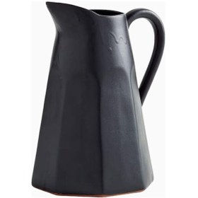 Resim Crate & Barrel Stevey Siyah Sürahi 103 Oz, Leanne Ford Tasarımı El Yapımı Seramik Sürahi 