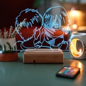 Resim Attack on Titan Mikasa - Eren 16 Renk Gece Lambası 
