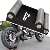 Resim Motosiklet Tekerlek Temizleme Standı - Demir, 180mm Genişliğe Kadar Lastiklere Uyar, Sokak Motosikletleri İçin İdeal 