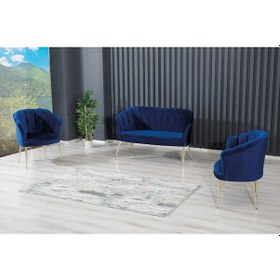 Resim Mavi Papatya -istiridye Çay Seti Bekleme Koltuğu Misafir Koltuğu Ofis Koltuğu 