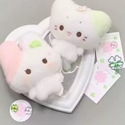 Resim Pastel Pembe & Yeşil Kabarık Kulaklar - Yumuşak Tavşan-Kedi Mezhep Peluş Oyuncak, Güvenli ve Toksik Olmayan, Kediler İçin İdeal Arkadaş. Kedi Peluş Oyuncak, Canlı ve Sevimli Tasarımıyla Yumuşak ve Rahat Dokusuyla Öne Çıkıyor 
