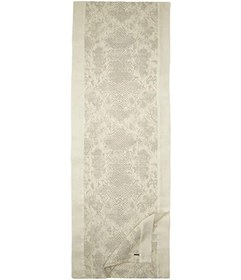 Resim Yılan Desenli Gri Keten Runner - 420x60 cm 