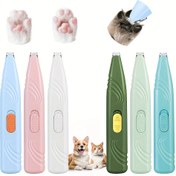 Resim MIQOQUANJI Kablosuz Köpek ve Kedi Tıraş Makinesi - Düşük Sesli, Çok Renkli Değiştirilebilir Bıçaklı, Hassas Kesim için Küçük Evcil Hayvanlar, Ergonomik Tasarım & Pille Çalışan (Pil Dahil Değil), Dayanıklı Plastik, Ev Tipi Tüy Kesme Aleti 