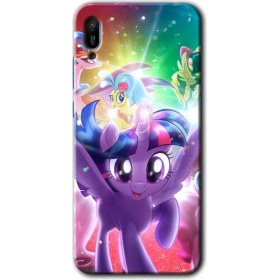 Resim Bera Aksesuar Huawei Y6 2019 Kılıf Hd Desen Baskılı Arka Kapak + Temperli Cam - Pony 