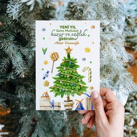 Resim Yılbaşı Kutlama Mesajlı Kartpostal 