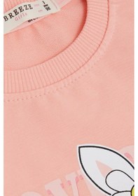 Resim Breeze Kız Çocuk Sweatshirt Tavşancık Baskılı 1.5-5 Yaş, Somon-somon Somon 