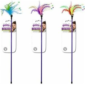 Resim Pawise 28262 60 CM Feather Wand Doğal Tüylü Kedi Oltası Çok Renkli 