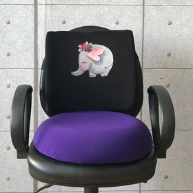Resim An Elephant Bee Visco Bel Yastığı Siyah ve Visco Oturma Minderi 2'li Set - Mor 