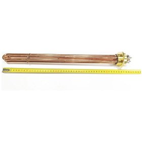 Resim Bakır Kafa 1 1/2" 1,5inç Trifaze Isıtıcı Rezistans 45cm 12kw 