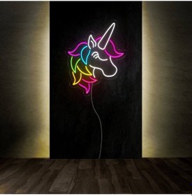 Resim Unicorn Figürlü Neon Tabela Çok Renkli 