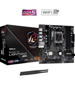 Resim Asrock B650M Pg Lightning Wifi 90-MXBK2-A0UAYZ Amd B650 Soket Am5 Ddr5 7200(OC)MHZ Matx Gaming (Oyuncu) Anakart 