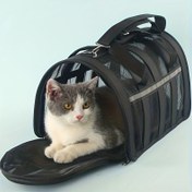 Resim Pet Seyahat Taşıma Çantası, Taşınabilir Pet Çanta, Katlanır Kumaş Pet Taşıyıcı, Köpekler veya Kediler İçin Seyahat Taşıma Çantası, Kilitleme Emniyet Fermuarlı Pet Kafesi, Havayolu Onaylı 