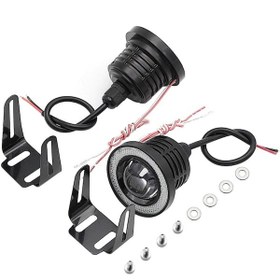 Resim Fiat Fiorino Uyumlu, Universal Mercekli Led Sis Farı, 76mm Buz Mavi Renk 