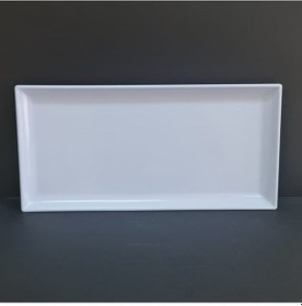 Resim 2 Adet Standart Melamin Kayık Tabak Sunum Tabağı 40x20 Cm - Beyaz Beyaz 