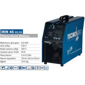 Resim Habib Makina Tecnomec Irın 46 40 Amper 10-12-15 Mm Plazma Kesme Makinası G Box 