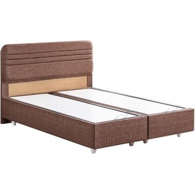 Resim Mila İkili Set, Mila Çift Kişilik Baza Başlık Seti - Koyu Kahve 180 x 200 