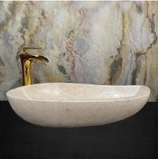 Resim SİPAHİMARBLE Bej Mermer Damla Dizayn Lavabo 