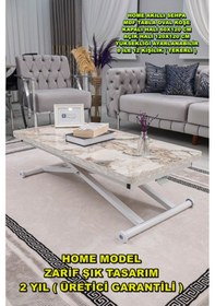 Resim Home Üst Tabla Mdf Beyaz Mermer Oval Köşe Alt Beyaz 