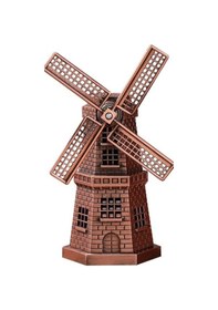 Resim Vintage Metal Hollanda Yel Değirmeni Biblo Antik Bakır 17 Cm 