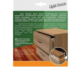 Resim Geseus Kendinden Yapışkanlı Masa,raf,dolap,tezgah,mobilya Kenar Bandı 18MMX5 Metre-Açık Kahve 