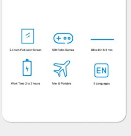 Resim Fastbuy K10 El Tipi Oyun Konsolu 2.4 İnç Renkli Ekran Mavi 500 Eski Oyun Taşınabilir Oyun Cihazı 