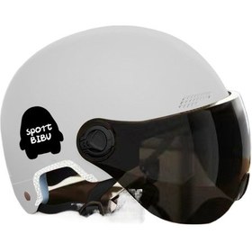 Resim Motosiklet Kask T Kısa Çay Lensi-beyaz Beyaz 