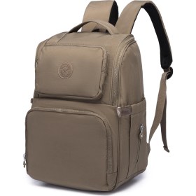Resim Smart Bags Büyük Boy Su Geçirmez Çok Cepli Anne ve Bebek Bakım Sırt Çantası Açık Kahve 