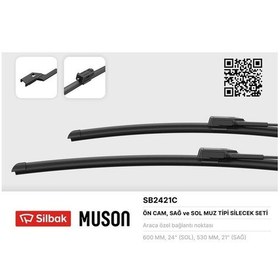 Resim Silecek Süpürgesi 600/530mm Muz Tipi Tıguan 07 Sılbak Sb2421c 