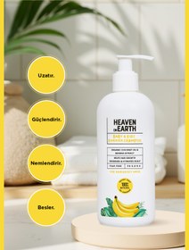 Resim Heaven on Earth Saç Uzamasına Yardımcı Muzlu Bebek Çocuk Saç Vücut Şampuan %100 Doğal Organik Vegan Parabensiz 300ml 