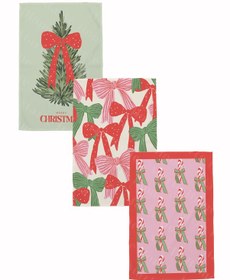 Resim Yılbaşı & Christmas Desenli Tek Taraf Baskılı 3'lü Mutfak Havlusu Kurulama Bezi Seti 60x40 Cm Çok Renkli 