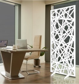 Resim Liar Dekor Liar Ahşap Seperatör (Paravan) - KSP-212 - (10 mm) - (69 cm x 139 cm) - (Beyaz) 