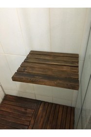 Resim KZY Hobi Ahşap Katlanır Banyo Tabure 35x30 Ebat 